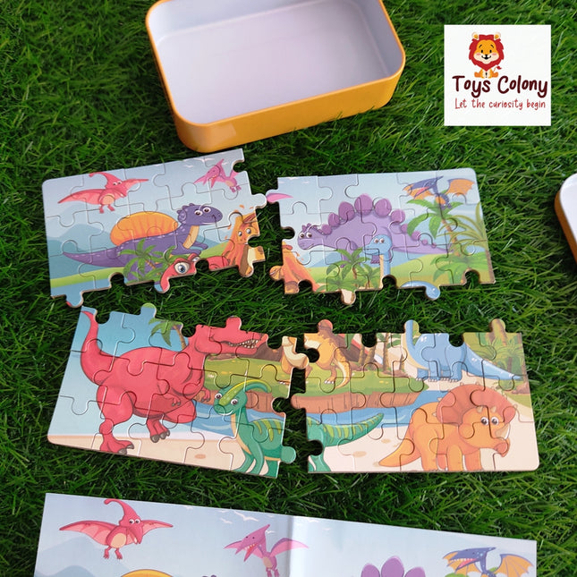 60 Pieces Puzzle with Metal Box