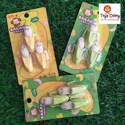 Banana Erasers (3 Erasers in a Pack)