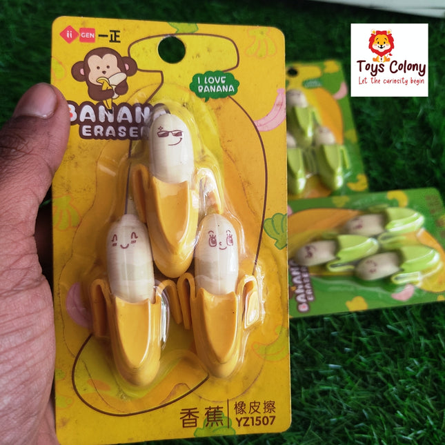 Banana Erasers (3 Erasers in a Pack)