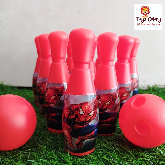 Spiderman Bowling Game Set of 10 Bowling Pins & 2 Balls