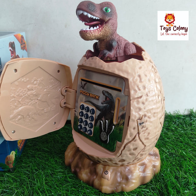 Dinosaur Money Bank with Pink Lock and Finger Print Security