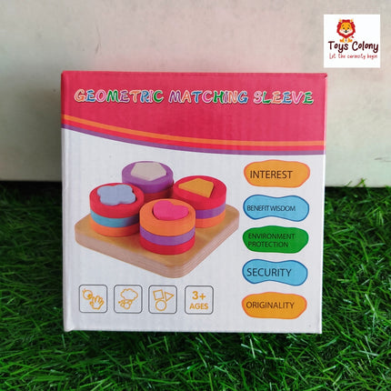 Geometric Matching Sleeve | Wooden Stacking Set | Motor and Reasoning skills