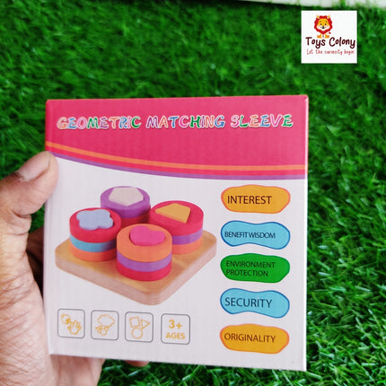 Geometric Matching Sleeve | Wooden Stacking Set | Motor and Reasoning skills