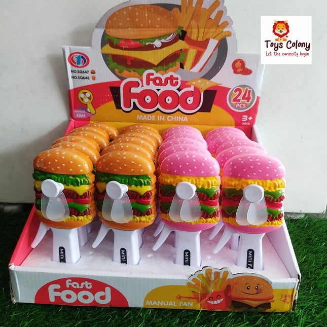 Hand Fan - Burger Model (Pack of 1 Fan)