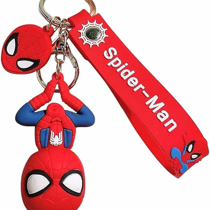 Superhero Spiderman 3D Silicone Keychain with Hook & Lanyard Key Chain