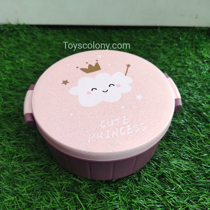 Lunch Box for Kids - Cute Princess - Round Model