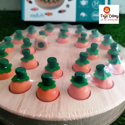 Wooden Memory Chess Game - Radish Model - Premium Quality