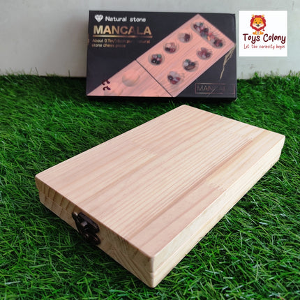 Wooden Board Game with Natural Stones