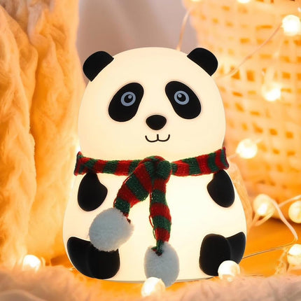 Rechargeable Silicone PANDA LED Lamp, 7-Color Changing