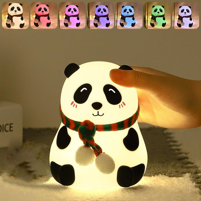 Rechargeable Silicone PANDA LED Lamp, 7-Color Changing