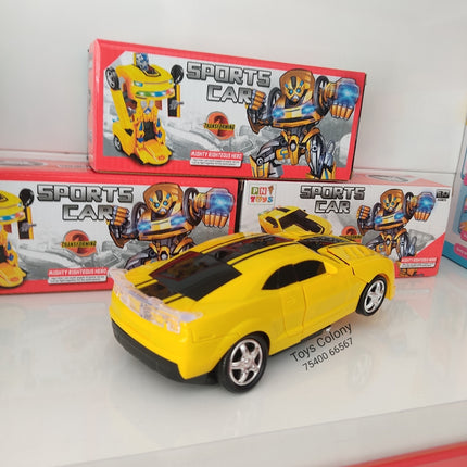 Transforming Sports Car Yellow