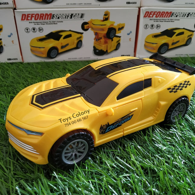 Transforming Sports Car Yellow